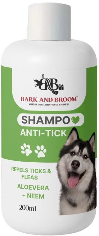 Barkandbroom Natural Alovera & Neem Anti Tick Repels & Fleas for All Types of Dog Shampoo Pet Hair Styling(200 ml)