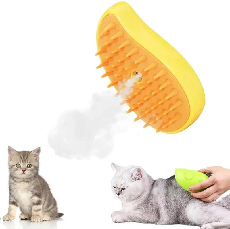 YMS pet shampoo massager cat steamy pet hair cleaner brush Green, Yellow, Orange Pet Hair Trimmer