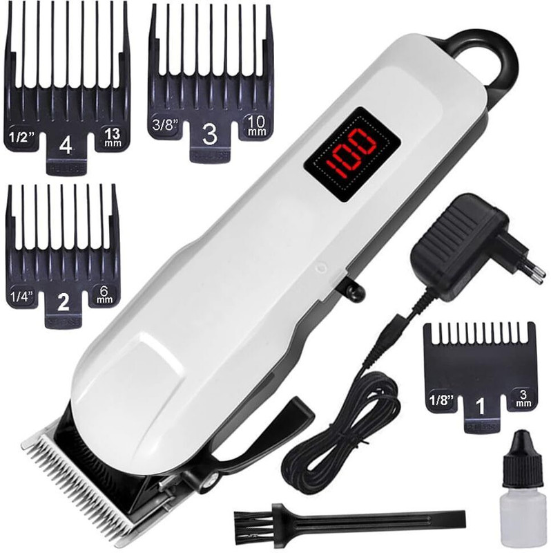 CLINLINSO 809 Animal Hair Trimmer | Rechargeable Cordless Pet Grooming Clipper White, Black Pet Hair Trimmer