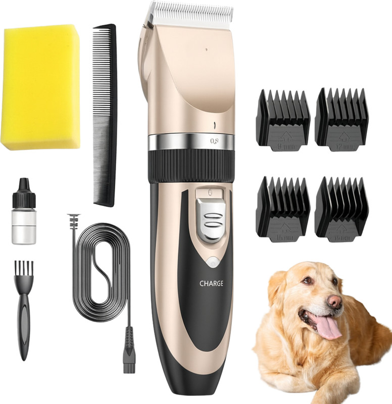 EDICON Cordless Dog Trimmer for Hair Cutting Gold, Black Pet Hair Trimmer
