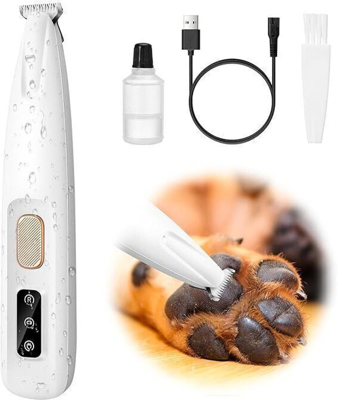 STARVOKES Pet paw clipper Rechargeable Silent Pet Grooming shaver Machine for Dogs & Cats White Pet Hair Trimmer