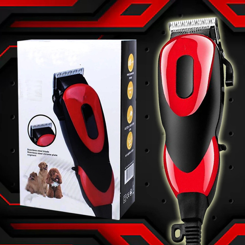 SEEGATE Professional grooming clipper corded stainless steel blade hair pet trimmer Red, Black Pet Hair Trimmer