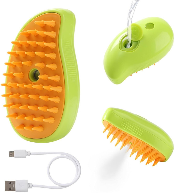 avnish Mango Shape Cat Hair Brush New 3in1 Steaming Pet Hair Brush (PACK OF 1) Orange Pet Hair Trimmer