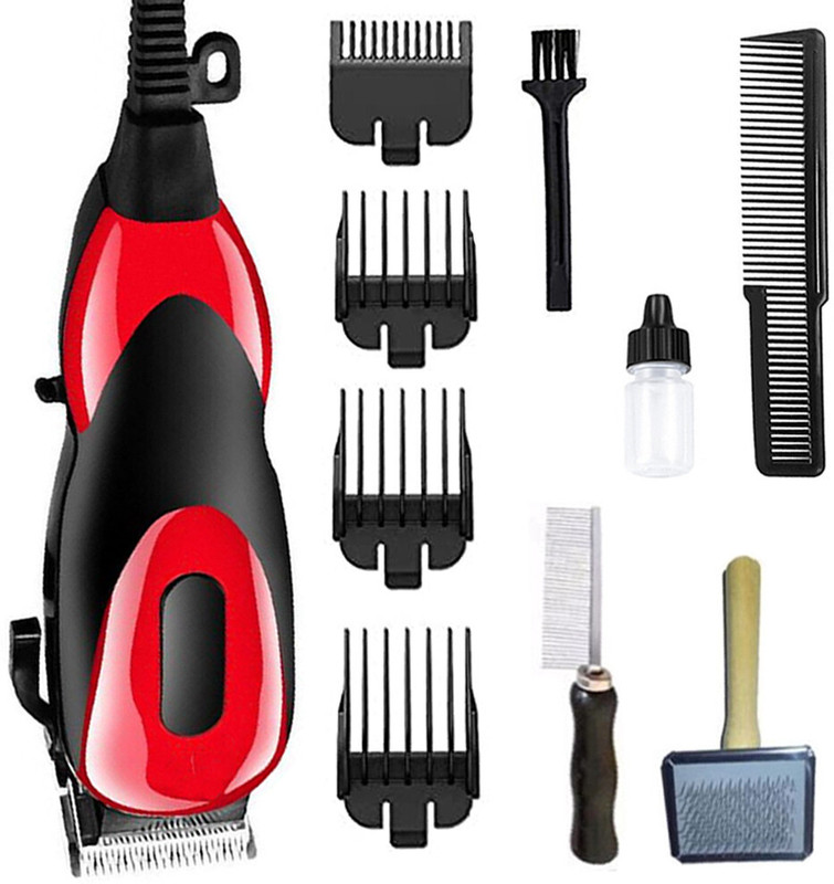 SEEGATE Electric wired stainless steel blade grooming dog & cat pet machin trimmer Red, Black Pet Hair Trimmer