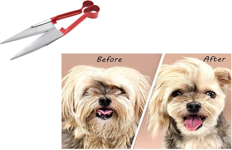 YMS Scissors Horse/Goat/Sheep/Dog Grooming Scissors Steel HAIR CUTTING RED Red, Steel Pet Hair Trimmer