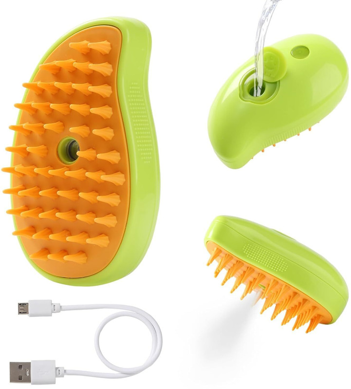 Eway Cat Steam Brush 3 in 1 Steamy Pet Brush Cleanser Cat Dog Massage Comb with Steam Multicolor Pet Hair Trimmer