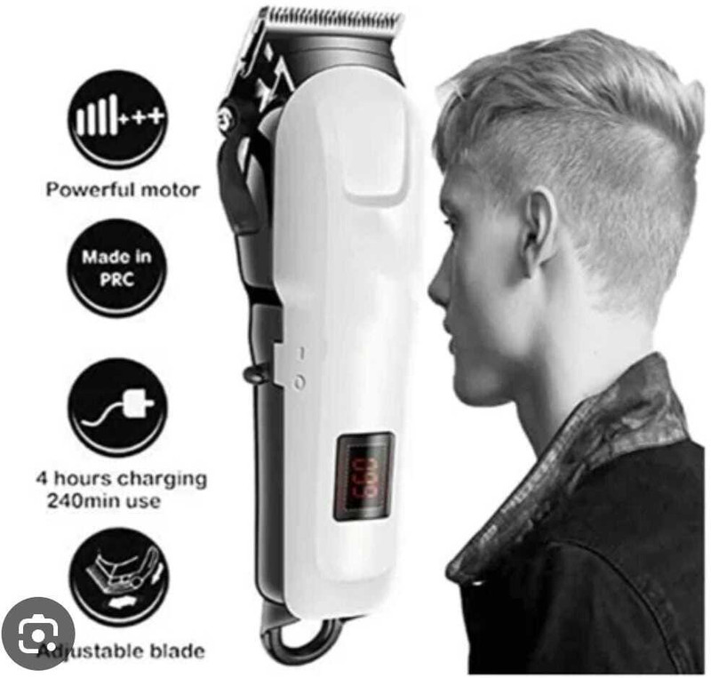Zeus Volt - 809A PROFESSIONAL TRIMMER with 240min Runtime. Trimmer White, Black Pet Hair Trimmer