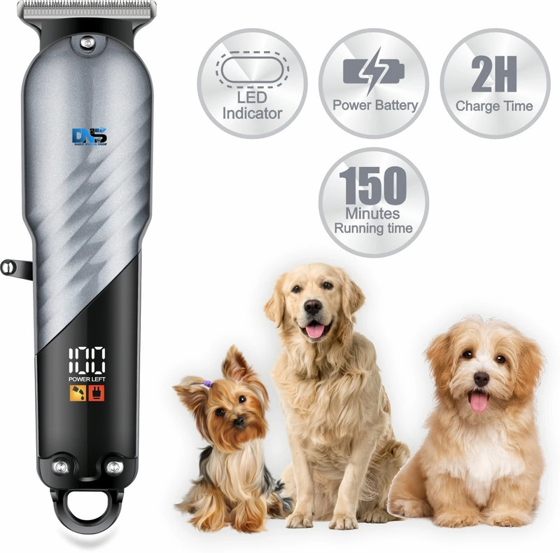 Daily Needs Shop Rechargeable Dog Hair Trimmer /Shaver Pet Trimmer 4 In 1 Blades Grooming Machine Grey Pet Hair Trimmer