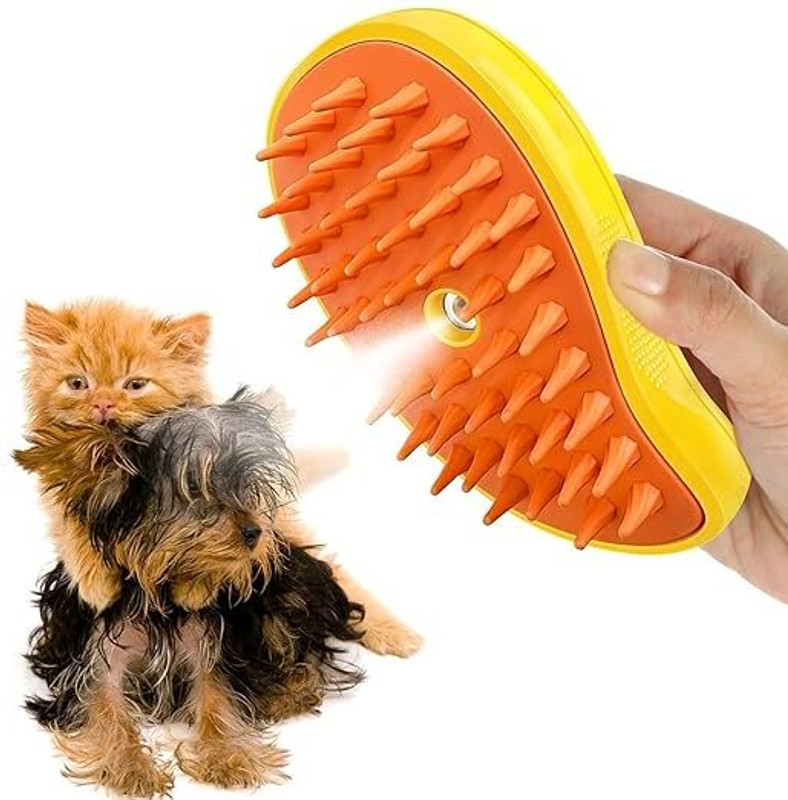 YMS pet bath brushes hair remover massage shampoo dispenser silicone Green, Yellow, Orange Pet Hair Trimmer