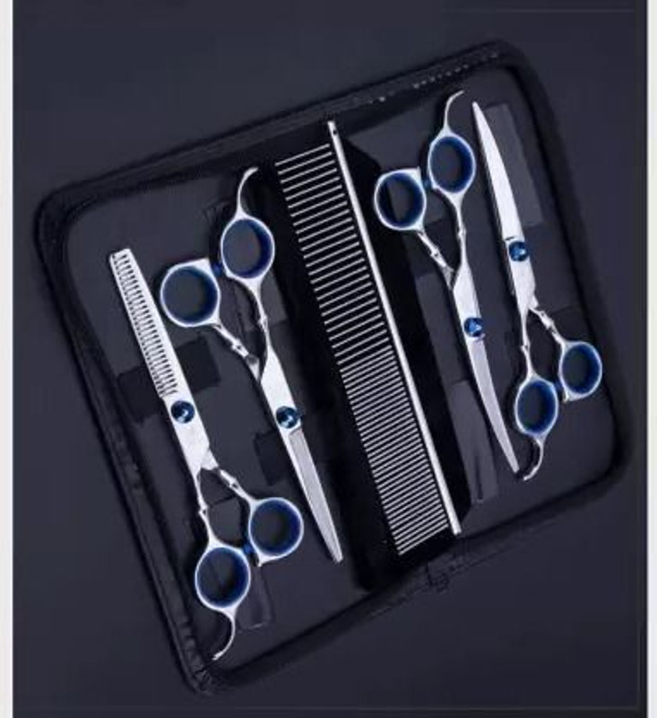 YMS DeReliable Horse/Goat/Sheep/Dog Grooming Scissors KATAR Silver, Blue Pet Hair Trimmer