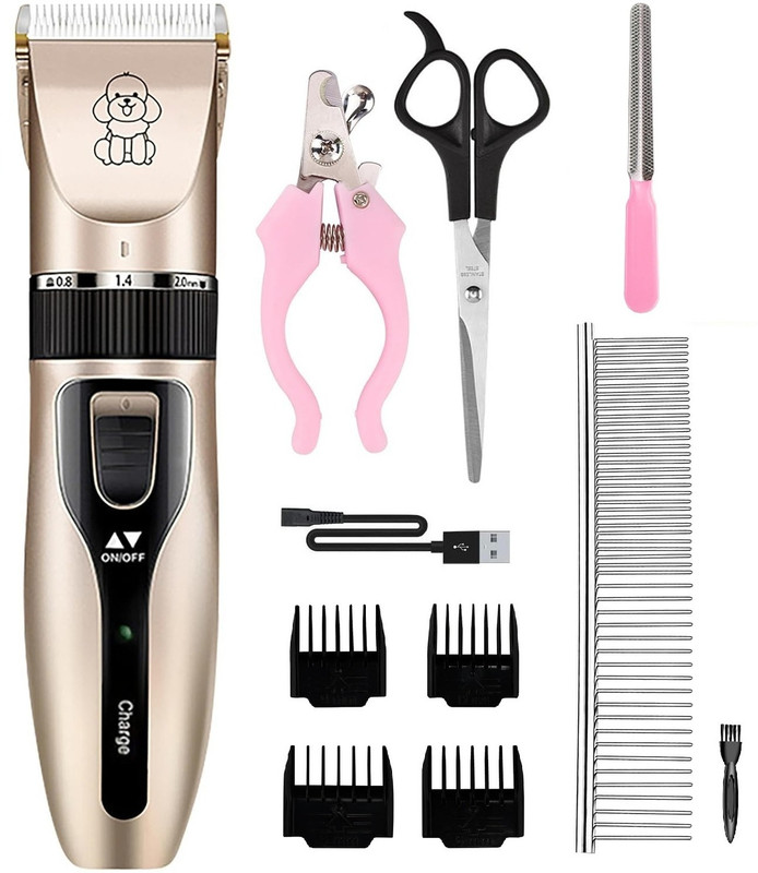 Arrom All Safe Professional Quality Full Set Pet Grooming Kit, Dog, Cat Hair Clipper Gold Pet Hair Trimmer