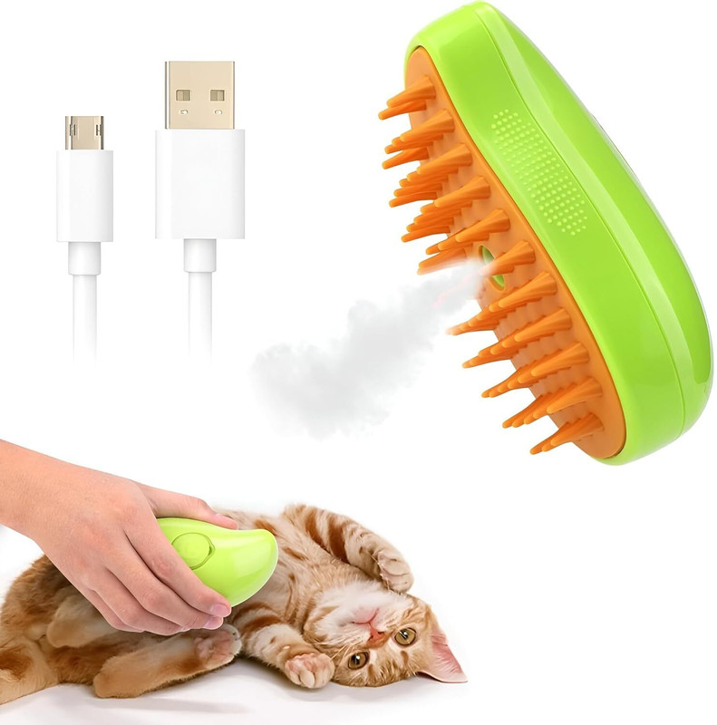NKK TRADERS 3 in 1 Multifunctional Cat Steamy Brush Cleanser Pet Dog Massage Brush Multicolor Pet Hair Trimmer