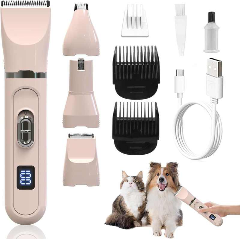 TOPHAVEN Dog Hair Trimmer, Pet Hair Trimmer for Dogs, Cats, Paws, Body (Pink) Pink Pet Hair Trimmer