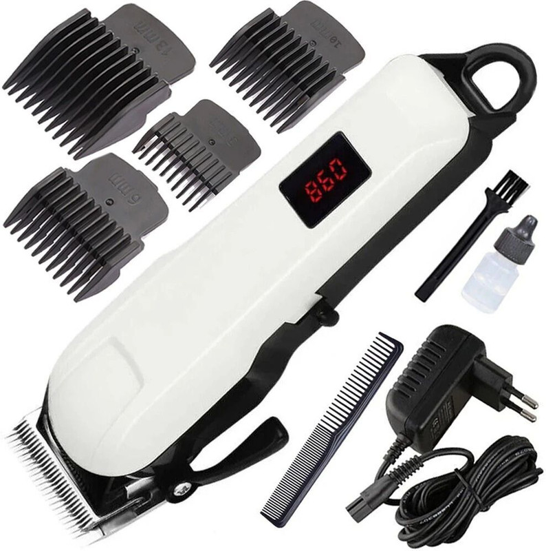 KE MEY New Professional man cordless hair trimmer LED display hair clipper for man woman White Pet Hair Trimmer