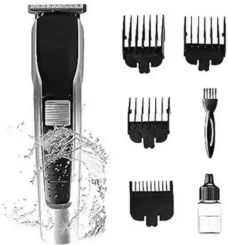 Dazzel Flex AT 538 Waterproof Chargeable Beard Moustache Fully Waterproof Trimmer Silver, Black Pet Hair Trimmer