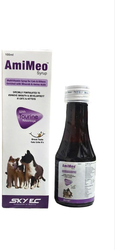 skyec AmiMeo Multivitamin Syrup Enriched with Minerals & Amino Acids (Cats & Kittens) Pet Health Supplements(100 ml)