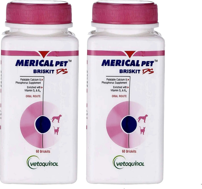 Vetoquinol Merical Pet Briskit Tasty Nutritional Supplement for Pets Health Pack of 2 Pet Health Supplements(120 Pieces)