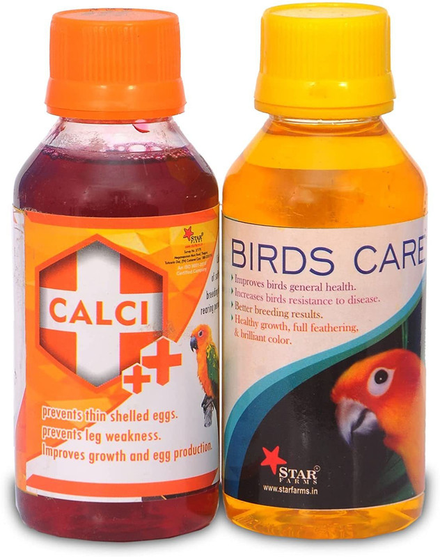 TUNAI TAR FARMS Birds Care (Vitamin) & Calci Plus Health Supplements for Birds, 200ML Pet Health Supplements(200 ml)
