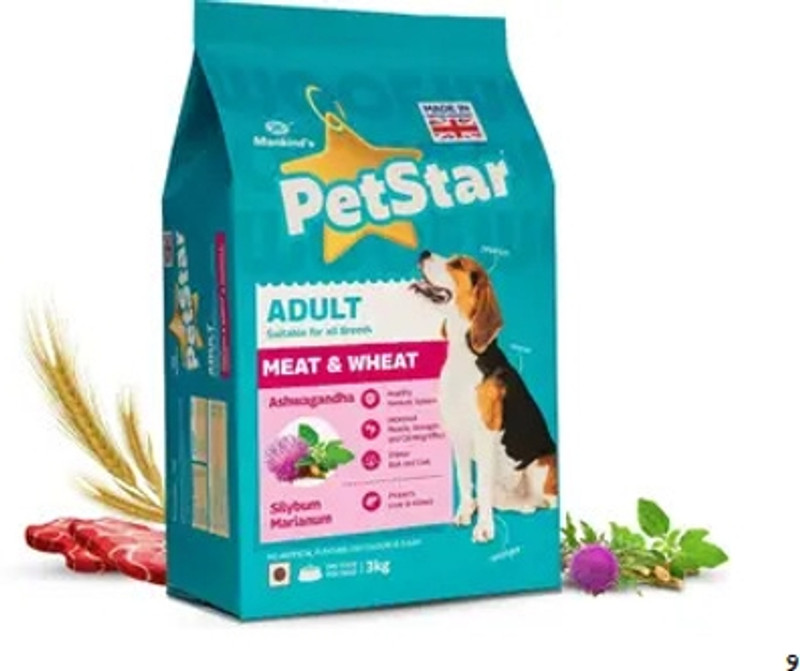MANKIND PETSTAR Balanced Diet Dog Food for Muscle Growth & Joint Health Support | Adult | 3kg Pet Health Supplements(3 kg)
