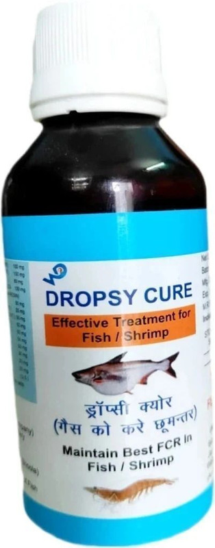 Pond Master Dropsy Cure - Maintain Best FCR and Effective Treatment for Fish & Shrimp Pet Health Supplements(100 ml)
