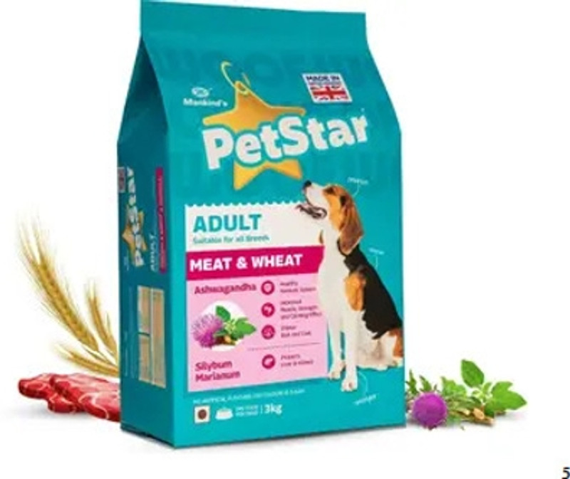 MANKIND PETSTAR Healthy Diet Dry Dog Food for All Breeds | Rich in Vitamins & Minerals | 3kg Pet Health Supplements(3 kg)