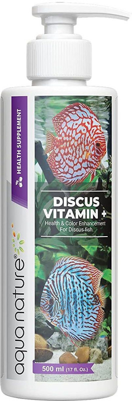 Aquanature Discus Vitamin+ Health & Colour Enhancement Supplement for Discus Fish (500ml) Pet Health Supplements(500 ml)