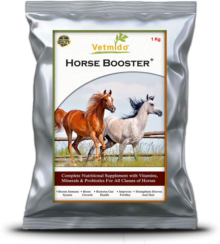 VETMIDO Horse Booster Plus - Growth Booster with Vitamins, Minerals, Probiotic For Horse Pet Health Supplements(1 kg)