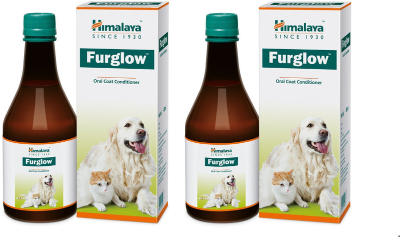 Himalaya Herbals Furglow Skin & Coat Booster – Helps Reduce Hair Fall & Dry Skin Pack of 2 Pet Health Supplements(400 ml)