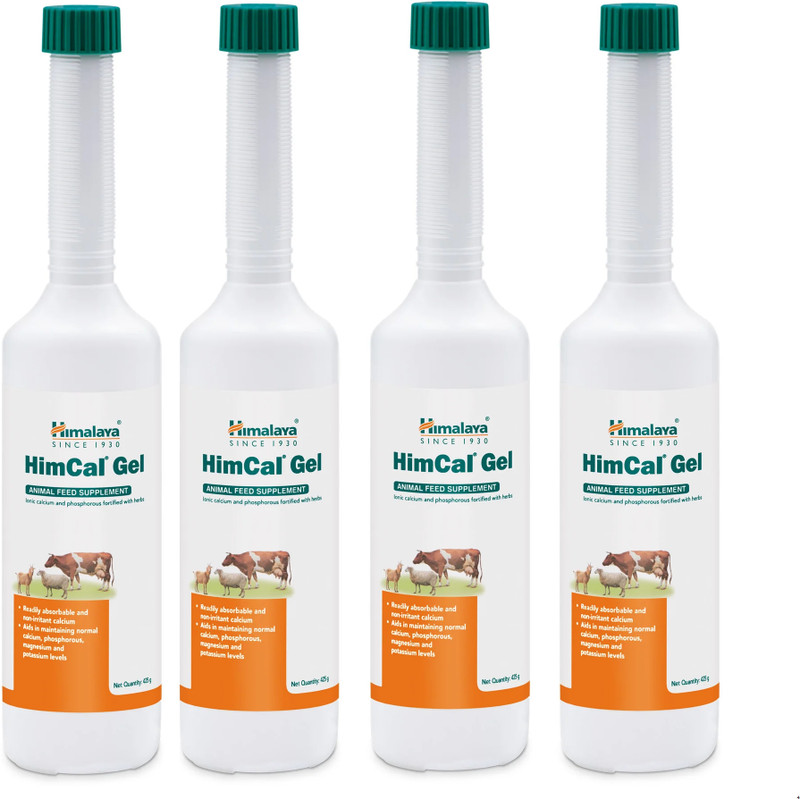 Himalaya Herbals Himcal Calcium Gel Supplement for Cow Supports Bone Growth 425g Pack of 4 Pet Health Supplements(425 g)