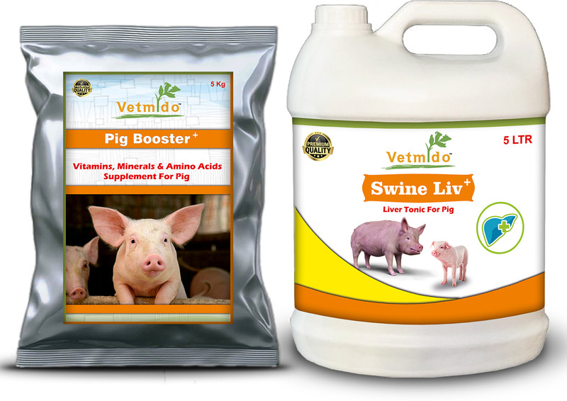 VETMIDO Liver Tonic & Pig Growth Promoter, Vitamins & Amino Acids Supplement For Pig Pet Health Supplements(6 L)