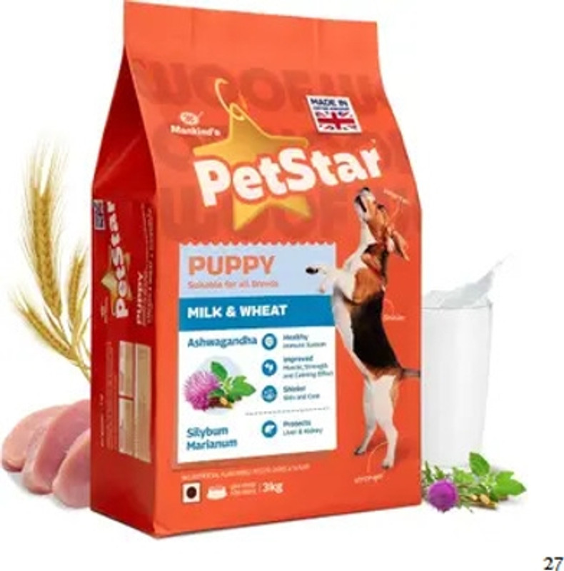 MANKIND PETSTAR Healthy Puppy Food | Protein Rich Diet for Muscles & Strong Joints | 3kg Pet Health Supplements(3 kg)