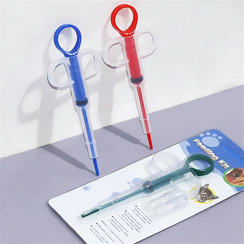 PET FUN Pet Medicine Feeder for Dogs & Cats | Soft Tip Pill Dispenser Syringe Pet Health Supplements(2 Pieces)
