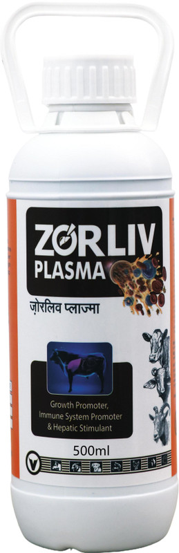 Zorliv ज़ोरलिव प्लाजमा | तरल फीड सप्लीमेंट् | सभी मवेशियो के लीवर व रक्त प्लासमा Pet Health Supplements(500 ml)