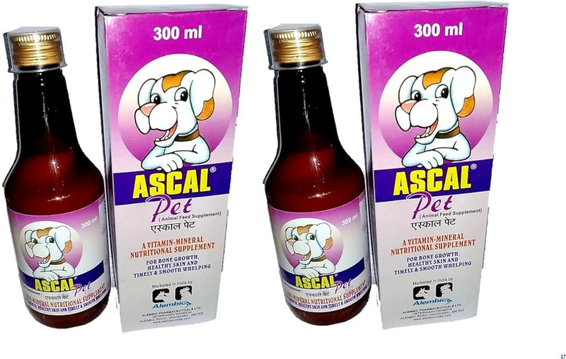 Alembic Ascal Pet Daily Nutrition – Bone Strength & Growth Booster 300ml Pack of 2 Pet Health Supplements(600 ml)