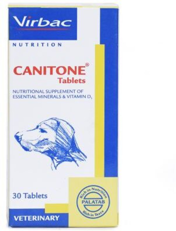 Virbac Canitone Calcium Tablet For Dog (30 Tablets), Joint Support & Pet Health Supplements(30 Pieces)