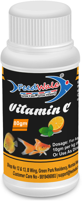 FeedWale Aquarium Vitamin C 100gm Fish Food Supplement For Ornamental Fishes Pet Health Supplements(100 g)