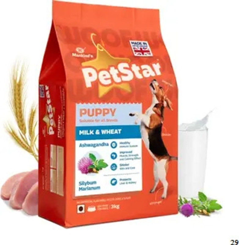 MANKIND PETSTAR Puppy Food for Smart Growth | Vitamins & Minerals for Immunity Support | 3kg Pet Health Supplements(3 kg)