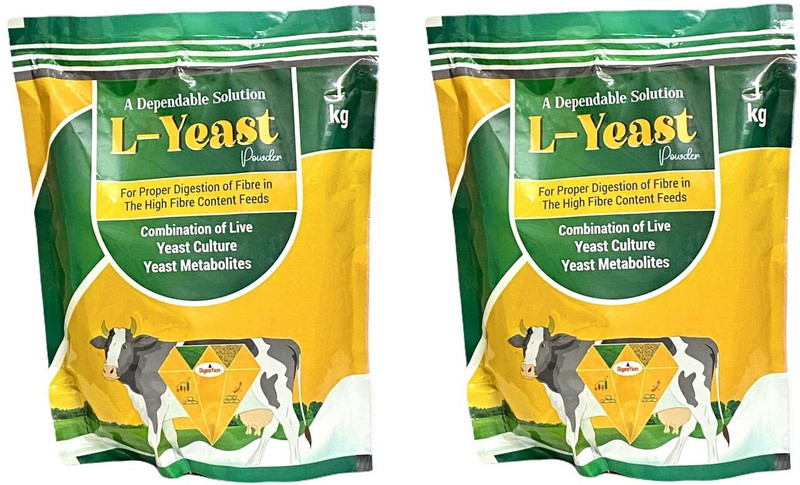 Aura Pet L yeast Digestion Powder for Animals Combo Pack of 2 Pet Health Supplements(2 kg)