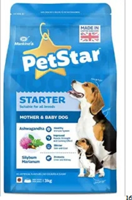 MANKIND PETSTAR Starter Food for Puppies & Mother Dogs | High Protein Growth Formula | 3kg Pet Health Supplements(3 kg)