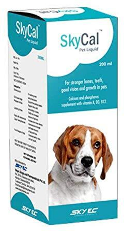 skyec Skycal Pet Syrup - Calcium & Vitamin Syrup for Dogs and Cats, 200 ML Pet Health Supplements(200 ml)