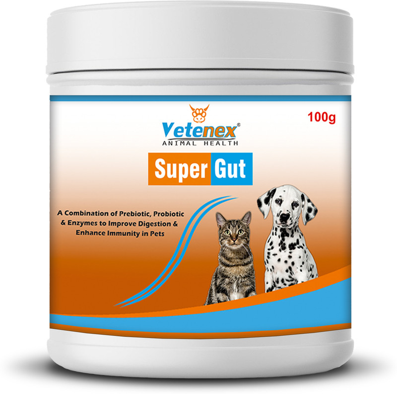 VETENEX Super Gut - Pre & Probiotics Gutwell Digestive Supplement for Dogs & Cats Pet Health Supplements(100 g)