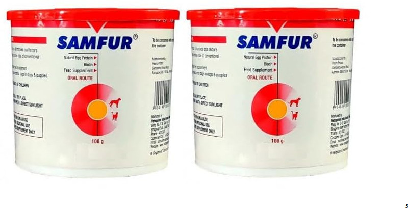 VETOQQUINOL Samfur Powder 100g for Dogs – Complete Daily Nutrition | Pack of 2 Pet Health Supplements(200 g)