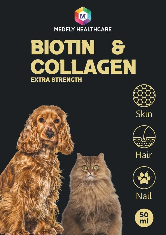 Medfly Biotin & Collagen supplement for advanced Hair Nutrition & Strength Pet Health Supplements(50 ml)