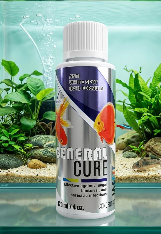 Scroll Store Aquatic Remedies General Cure Fish Medicine 120ml– Anti White Spot Treatment Pet Health Supplements(120 ml)