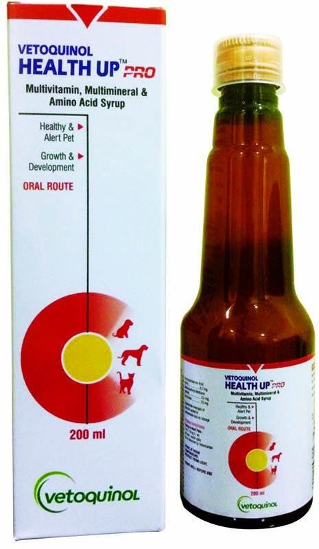 Vetoquinol Health Up Pro -200ml- Multivitamin, Multi mineral & Amino Acid Syrup Pet Health Supplements(200 ml)