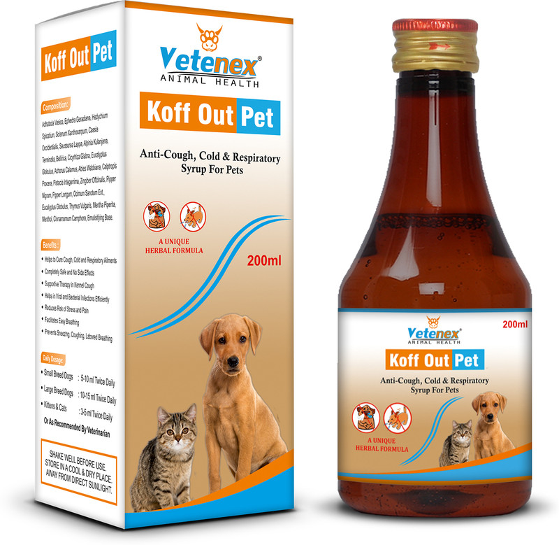 VETENEX Koff Out Pet - Cough Syrup For Dog, Puppy and Cats - 200 ML Pet Health Supplements(200 ml)