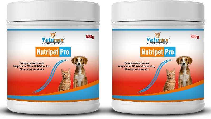 VETENEX Nutripet Pro - Growth Promoter Powder Supplement for Dogs (500g x 2) - Pack of 2 Pet Health Supplements(1 kg)