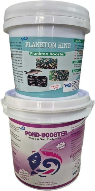 Pond Master Pond Booster Water and Plankton King Combo Pack of 2 | Natural Solution Pet Health Supplements(1 kg)