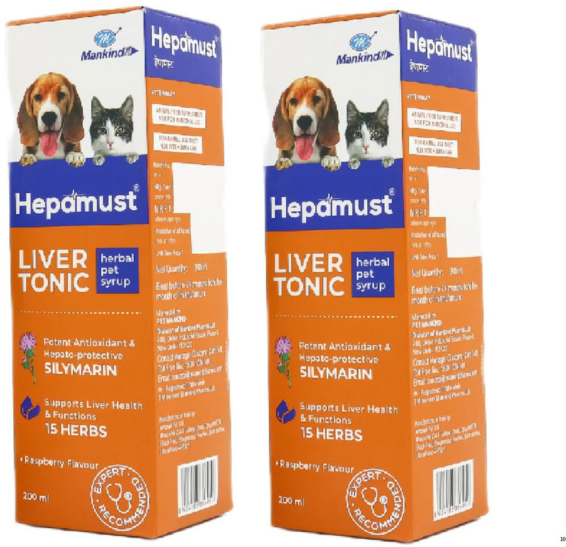 MANKIND HEPAMUST Liver Tonic Natural Liver Cleanser & Energy Support Pack of 2 Pet Health Supplements(200 ml)
