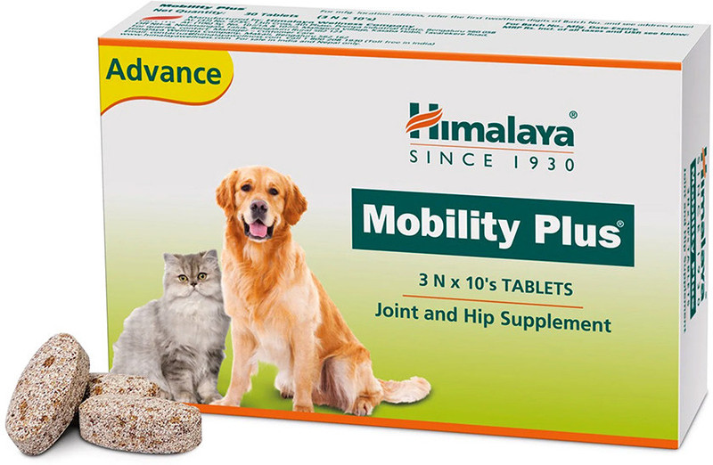 Himalaya Herbals Mobility Plus Joint and Hip Supplement for Dog's and Cats Pack of 30 Tabs Pet Health Supplements(30 Pieces)